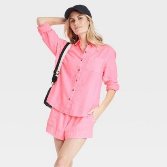 Relaxed fit button down - pink - Picture 2 of 6